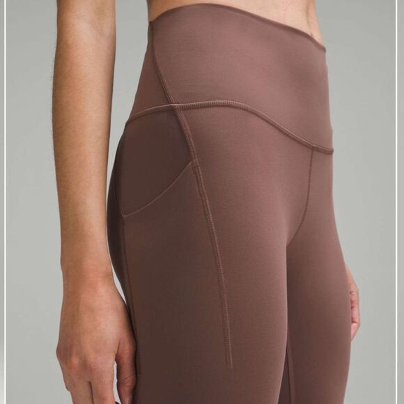 NWT Lululemon Wunder Train High-Rise Tight w Pockets 25" Dark Oxide Brown sz 2 - Picture 6 of 6